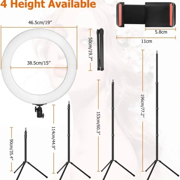 A Ring light that has three different light settings